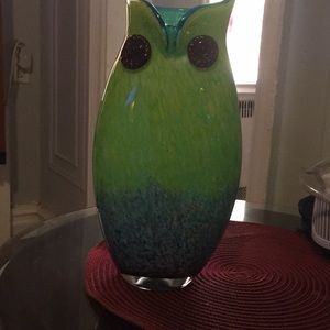 Glass owl Vase